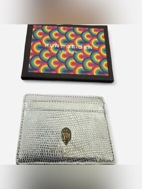 Kurt Geiger Silver Metallic Card Holder